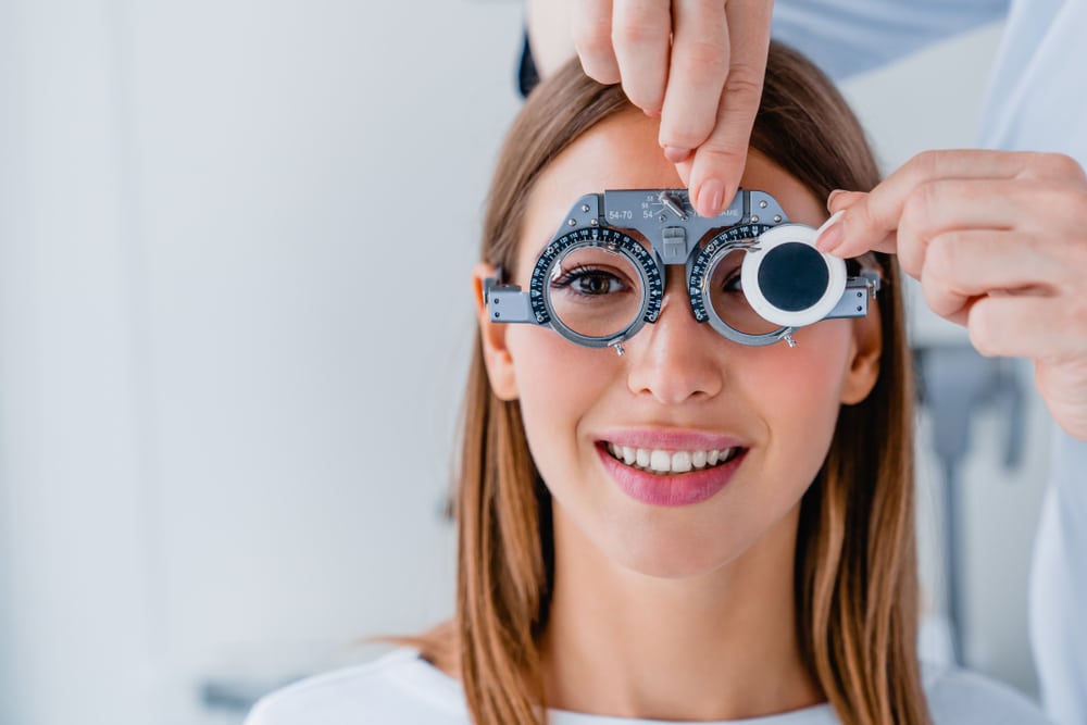 Eye exam before LASIK consultation